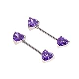 lijun 2pcs Nippel Piercing Frauen Sexy herzförmige Zirkon Schild Bars Schmuck