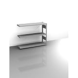 hofe Sideboard-Steckregal, verzinkt - Höhe 825 mm, 3 Böden, Anbauregal, Fachlast 150 kg - Büroregalsysteme Eckregale Aktenordnerregale Regalwände Schrankregale Büroregale Büroregalsysteme Eckreg