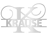 schenke-freude.de personalisiertes Edelstahl - Monogramm Deko Schild - mit Ihrem Namen - alle Buchstaben verfügb