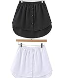 Shirt Extender Mini Skirt Minirock Shirt Extender Einstellbare Schichtung Fake Top Lower Sweep, für Pullover,Sweatshirt,Jacke,Mantel (2 Color, XL)