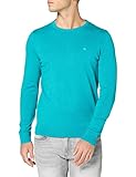 TOM TAILOR Herren Basic Rundhalspullover' Pullover, 26255-Aqua Sea Blue Melangé, XXXL