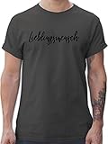 Valentinstag Partner Präsente - Lieblingsmensch Schwarz - XL - Dunkelgrau - lieblingsmensch t-Shirts - L190 - Tshirt Herren und Männer T-S