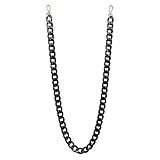 DIY 101,6 cm Acryl Geldbörse Kette Tasche Kette Kunststoff Handtasche Kette Gurt Schulter Crossbody Gurt Geldbörse Griffe Tasche Ersatz Riemen mit Metallschnallen (schwarz, 100 cm)