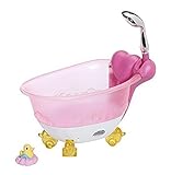 Zapf Creation 831908 BABY born Bath Badewanne mit Licht- und Sound-Effekten und echtem Wasser sowie Badeente, Puppenzubehör für Puppen bis 43