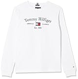 Tommy Hilfiger Jungen Th Artwork Tee L/S T-Shirt, Weiß, 14 J