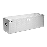 MSW Alubox abschließbar Werkzeugkasten ATB-1230 Deichselbox 150 L Transportbox Metallbox mit Deckel Riffelblech 124 x 38 x 38 cm Aluminiumbox