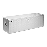 MSW Alubox abschließbar Werkzeugkasten ATB-1230 Deichselbox 150 L Transportbox Metallbox mit Deckel Riffelblech 124 x 38 x 38 cm Aluminiumbox
