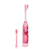 KIGHKX Elektrische Zahnbürste für Kinder, Schallzahnbürste, niedliche Cartoon-Zahnaufhellung, weiche Borsten, Kinder-Baby-Zahnbürste, PinkB