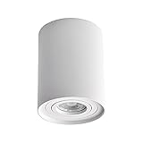 Siet Weißer Deckenstrahler Zylinder-Aufputz-Akzent-Spot-Licht Einstellbare Spot-Leuchte, Modernes Decken-Downlight, GU10-Wohnzimmer-R