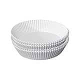 TIAVNTD Perforiertes Pergamentpapier für Luftfritteusen, 16 cm, strapazierfähiges und antihaftbeschichtetes rundes Pergamentpapier für Luftfritteusenkorb, Bambus-Dampfg