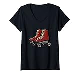 Damen Alte Rollschuhe T-Shirt mit V