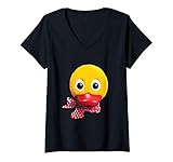 Damen Schnatterinchen 3D Ente T-Shirt mit V