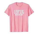 Leipzig Deutschland Vintage Text Rosa Mit Weißem Druck T-S