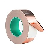 Kupferband Gegen Schnecken Selbstklebend 25mm x 20m mit doppeltem leitfähigem Kleber EMI-Abschirmung für Gitarre Schneckenabweisend Elektrische Reparaturen Basteln Dekorationen Löten Schmuck