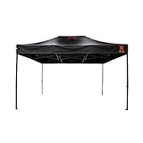 paramondo Pro 30 Grillpavillon Grillzelt Gartenpavillon, Wind- & Wasserdicht, Schwer Entflammbar (B1), 4 Rauchabzüge, mit BBQ Stier-Logo, 4,5 x 3 m, Schw