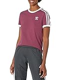 adidas Originals Women's Adicolor Classics 3-Stripes Tee, Victory Crimson, Larg