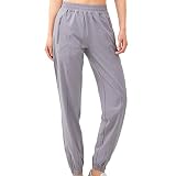 YUPENG Damen Sporthose Freizeithose Jogginghose Hose Trainingshose Fitnesshose Sweathose Lose mit Taschen und Verstellbarem Kordelzug M