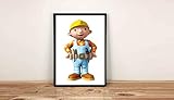 A3 Bob The Builer Bob der Baumeister Plakat im Rahmen Wandtattoo Wohnzimmer Zuhause Dekoration Dekor S