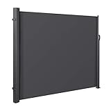 Seitenmarkise Ausziehbar Alu 160x300cm(HxL)-280g/m² Sonnenschutz Sichtschutz, Seitenwandmarkise Seitenrollo für Balkon, Terrasse, Garten,G