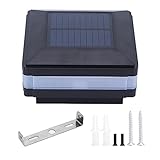 Les-Theresa LED Post Light Solar Power Doppelfarbe Induktionszaun Kappe Säulenlampe IP65 Wasserdicht Schwarz(Grün)