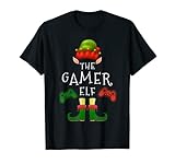 Weihnachtspyjama mit Spieler-Elfen-Motiv, lustig, passend für die Familie T-S