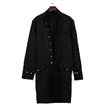 KANGMOON Herren Print Mantel Jacke Gothic Gehrock Uniform KostüM Praty Outwear Mantel H