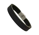 Unbekannt tinasfunshop Herren Büffelleder Armband Edelstahl Verschluss 10 mm breite stylisch schwarz braun Used Look (schwarz)