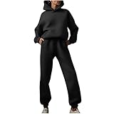 KGLHTYU Damen Trainingsanzug Jogginganzug Sport Freizeit Hoodie & Jogginghose Sweatshirts 2-teilige Outfits mit Kapuze für Frauen Freizeitanzug