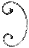 Fenau | C-Schnecke | Maße: 85x150 mm | Material: 12x5 mm | Stahl S235JR, roh| Zierteil aus Schmiedeeisen/Zierelement/Schnörkel für Metallzaun order M