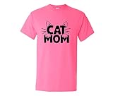 Damen T-Shirt Frauen Katze lustig Cat Mom Katzenmama Katzenfreund (rosa, M)