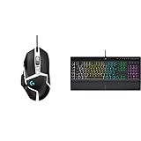 Logitech G502 Hero Gaming-Maus Special Edition + Corsair K55 RGB PRO Kabelgebundene Membran-Gaming-T