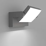 Klighten 24W Wandleuchte Aussen Innen, Wasserdicht IP65 Aussenleuchte Wand Modern Wandlampe mit Schwenkbar LED Panel Außenlampe für Terrasse Eingang, 1500 Lumen, Dunkelgrau, Kaltes Weiß 5700K-6000