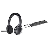 Logitech H800 Bluetooth Headset, Bluetooth und Nano USB-Empfänger + Logitech K375s Set aus Tastatur & Smartphone-Halterung, Bluetooth & 2.4 GHz Verbindung, QWERTZ-Layout, Graphit/weiß