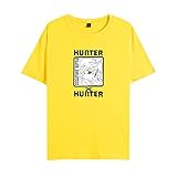 Men Hunter x Hunter Anime 3D Druck T-Shirt Killua Zoldyck Gon Freecss Hisoka MäDchen Jungen Mode Einfarbig Einfachheit Sweatshirts Kurzarm Tops-Gelb_M