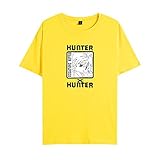 Men Hunter x Hunter Anime 3D Druck T-Shirt Killua Zoldyck Gon Freecss Hisoka MäDchen Jungen Mode Einfarbig Einfachheit Sweatshirts Kurzarm Tops-Gelb_4XL