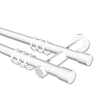 INTERDECO Gardinenstange Weiß aus Metall doppelläufig 20 mm Ø Platon Santo, 100