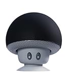 YOBAIH Bluetooth Speaker Kleine Pilzkopf Bluetooth Sound Box Silikongummi Sauger Desktop Lautsprecher Tragbare Handyhalterung Klammer (Color : Black)