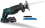 VONROC Akku-Säbelsäge VPower 20V, 2.0Ah – Komplettset mit Akku, Schnellladegerät, Sägeblättern und Aufbewahrung