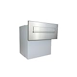 F-042 XXL Edelstahl Mauerdurchwurf Briefkasten (Tiefe: 27-40,5 cm) - LETTERBOX24