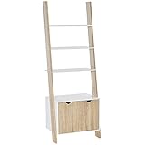 HOMCOM Standregal Bücherregal 3-stufiges Büroregal Lagerregal Aktenregal Küchenregal Spanplatte Eiche+Weiß 60 x 40 x 170