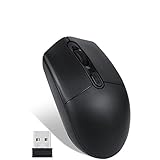 Kabellose Maus, 2,4 GHz kabellose Übertragungsmaus, optische 4-Tasten-Maus, einstellbar 800/1200/1600/DPI, kabellose Silent Switch-Maus, Schwarze Maus mit Akk