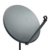 PremiumX PXA100 Satellitenschüssel 100cm Aluminium Anthrazit Satellitenantenne SAT Spiegel mit LNB-Tragarm und Masthalterung