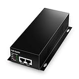 YuLinca Gigabit PoE+ Injektor, 60W 802.3af/at/bt 1000 Mbit s, Plug & Play, Metall für Desktop/Wandmontage, Entfernung bis zu 100 Meter (328 ft.)