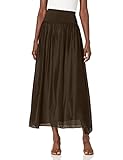 M Made in Italy Damen Women's Maxi Skirt with Soft Elastic Waistband Rock, Schokoladenbraun, Groß