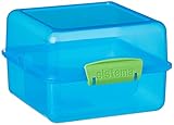 Sistema Lunchbox, quadratisch, plastik, blau / grün, 14.5 x 15 x 9.5