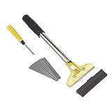 LDS Industry Tapetenschaber Farbschaber Farbkratzer für Fenster,32 cm Tapetenentferner Set, Bodenschaber Tapetenlöser Stachelwalze zum Perforieren Windschutzscheibe, ,Inklusive 10 x Ersatzkling