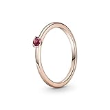 Pandora Colours roter Roter Solitär-Ring aus 14 Karat rosévergoldetem Sterling Silber mit rotem Zirkonia/Ringgröße 52