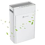 Elechomes Luftreiniger mit Hepa Aktivkohlefilter Kaltkatalysatorfilter, Lock Set und Timing, Leiser Nachtmodus für Schlafzimmer, 4-Stufen-Filterung Gegen 99,97% Geruch, Rauch, Pollen, KJ203F-142