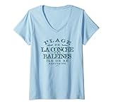 Damen JCombs: Conche des Baleines Strand, Ile de Ré, Frankreich T-Shirt mit V