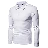 Herbst/Winter Herrenmode Einfarbig Langarmhemd Knopf Revers Pullover Slim Casual Langarm T-Shirt Poloshirt Simple Style Arbeitshemd Langarm Poloshirts Für Casual Golf W